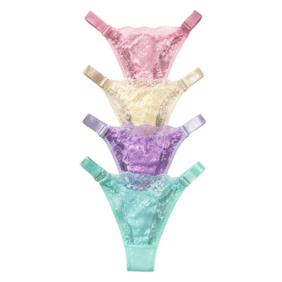 Pack x6 colaless con elástico ancho y encaje COLORES PASTELES SURTIDO