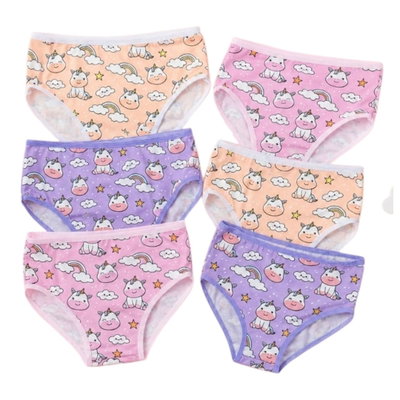 Pack x6 Bombachas nena modal estampada TALLES 4 Y 6 SURTIDO