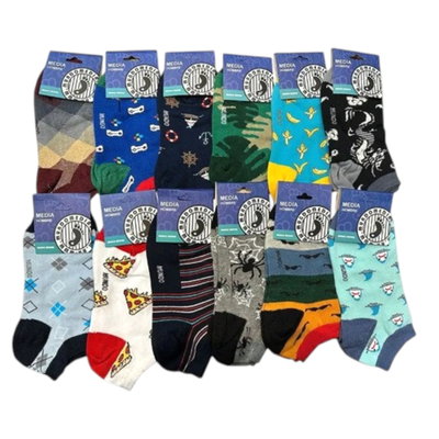 Pack x6 Soquetes hombre SURTIDO Talle único: Abarca del 38 al 40/42