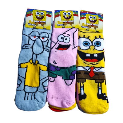 Pack x3 medias juveniles Bob esponja