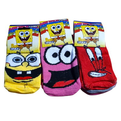 Pack x3 medias infantiles Bob esponja SURTIDAS