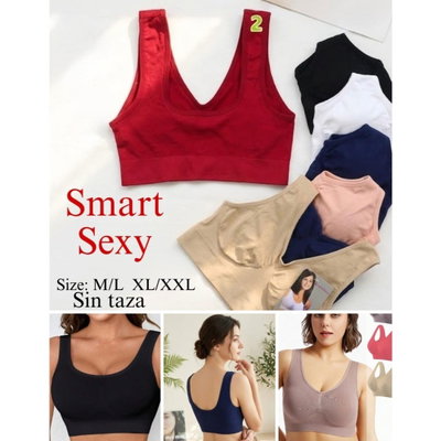 6 Corpiños Smart Sexy SIN TAZA Colores Y Talles SURTIDOS del 85 al 100
