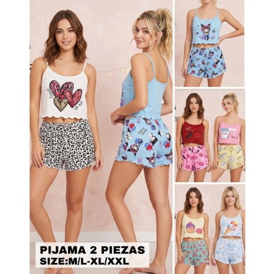 6 Piyamas 2 piezas SURTIDOS Talles: M al XXL 