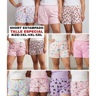 6 Shorts piyama Kitty/Daisy y Stich Talles surtidos: Abarcan del 42 al 50