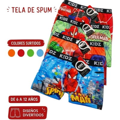 6 Boxers infantiles personajes Talles surtidos: 6-8 al 10-12