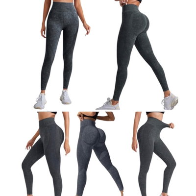Pack x6 Calzas Prelavadas Vicblack Negras con PUSHUP Talles S al XL SURTIDO