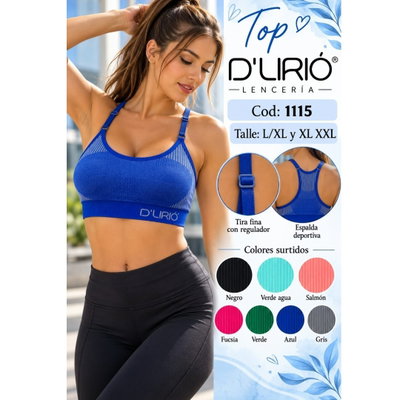 6 Tops Deportivo DLIRIO #1115 Talles: 90 al 105 SURTIDO