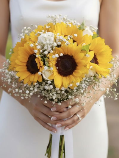 Ramo Girasoles y rosas + Boutonniere