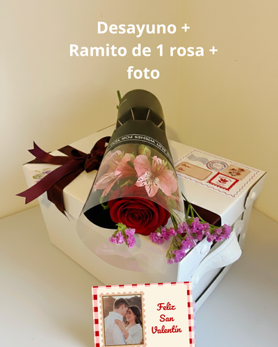 Desayuno Cajita postal Floral 