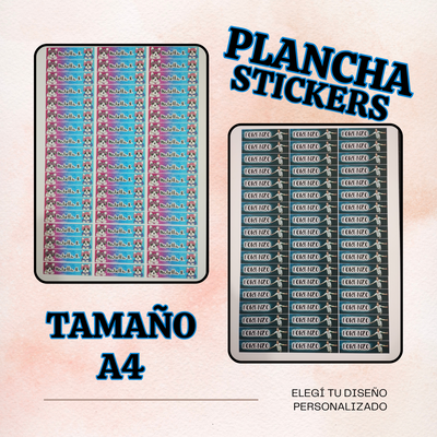 Stickers Plancha A4