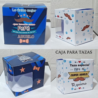 Caja para tazas con visor