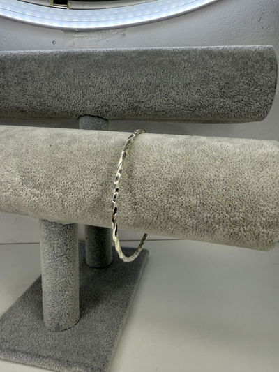 ESCLAVA TORZADA (6,5 cmd) DE ACERO BLANCO 