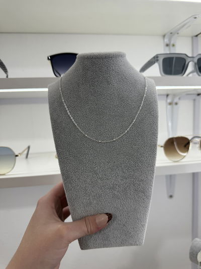 CADENA FINITA 50 cm CON BOLITA DE ACERO BLANCO