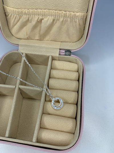 CONJUNTO CARITA ACERO BLANCO STRASS