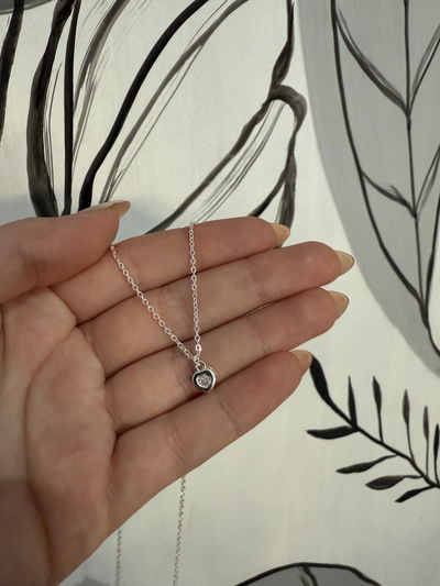 CADENA CORAZON MINI ACERO BLANCO 