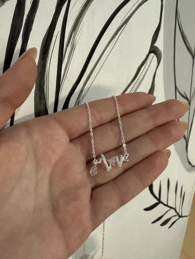 CADENA LOVE ACERO BLANCO 