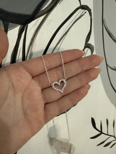 CADENA CORAZON DELICADO ACERO BLANCO 