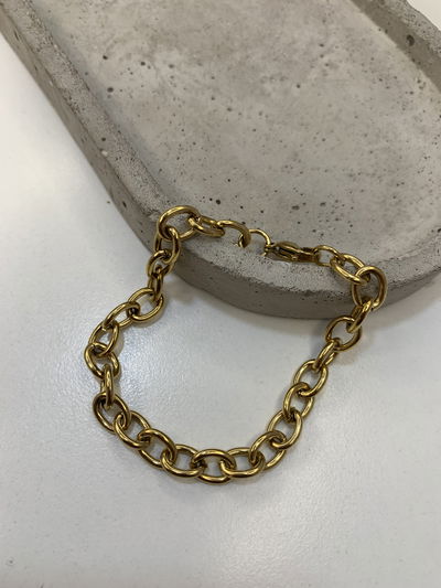 PULSERA TIFFANY ACERO DORADO (17,5cm )