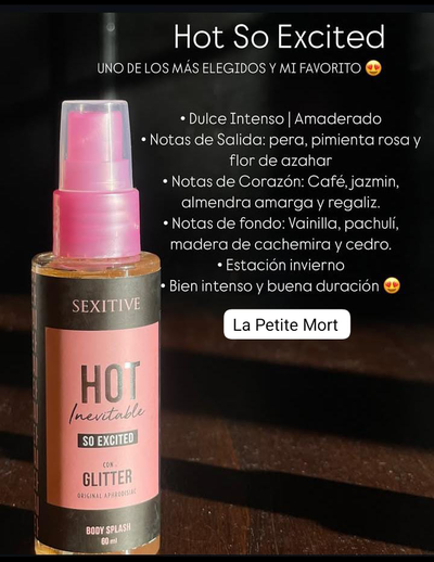 Body Splash con glitters y feromonas