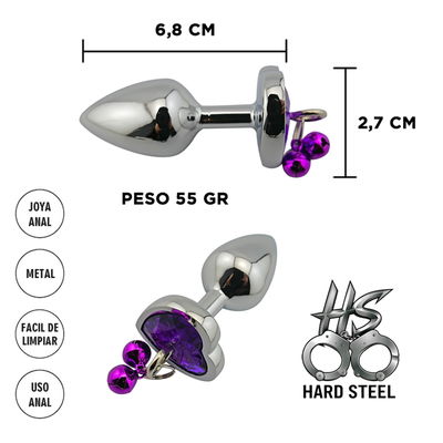 Plug anal violeta con cascabel 
