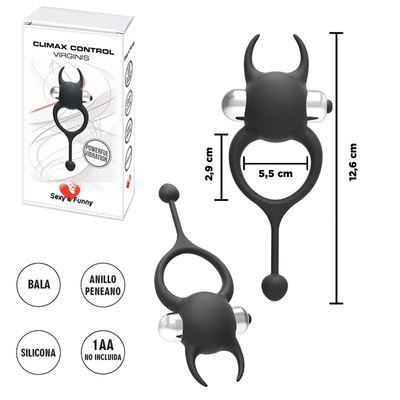 Anillo en forma de diablito negro con vibración