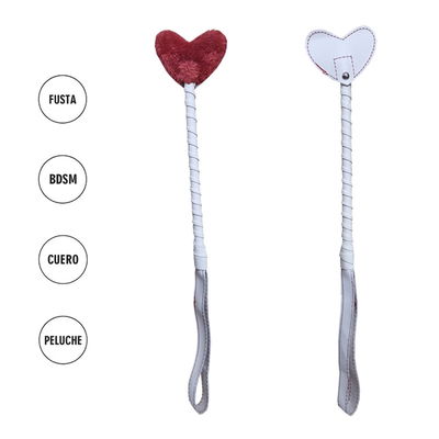 Fusta de cuero con forma de corazón con peluche