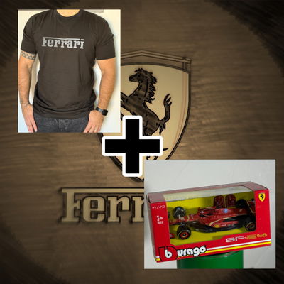 Combo Remera y Auto ferrari