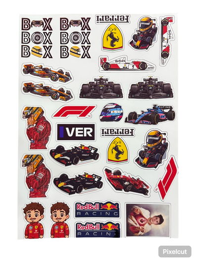 Plancha de stickers de F1