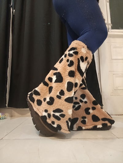 Polainas Oxford print camel 2