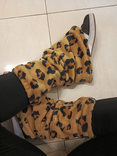 Polainas Oxford print camel