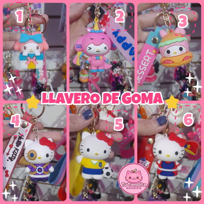 Llavero de goma kitty o my melody 