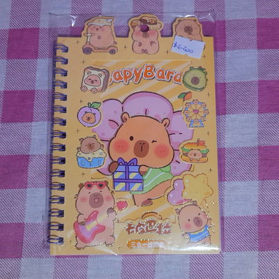 Libreta con stickers capy barra