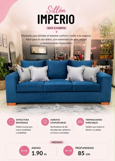 Sillon tres cuerpos - Modelo IMPERIO 