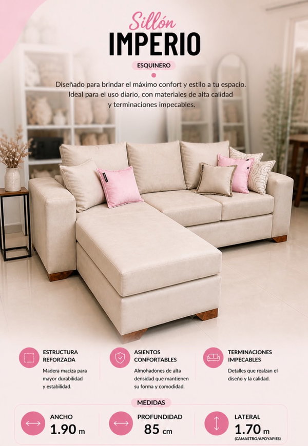 Sillon tres cuerpos esquinero - Modelo IMPERIO 