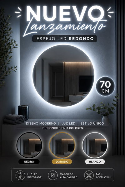 LANZAMIENTO - Espejo luz led 70 cm