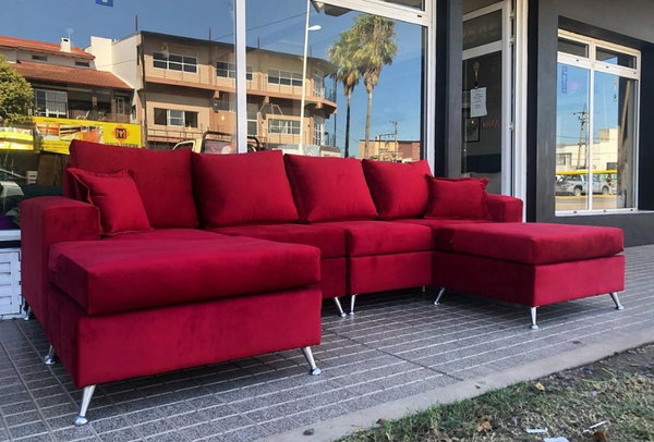 Sillon cuatro cuerpos doble esquinero - Modelo Amazon XL con doble camastro
