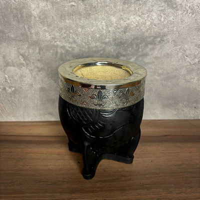 Mate Imperial PREMIUM, Virola Alpaca, Cuero LABRADO - Modelo 9