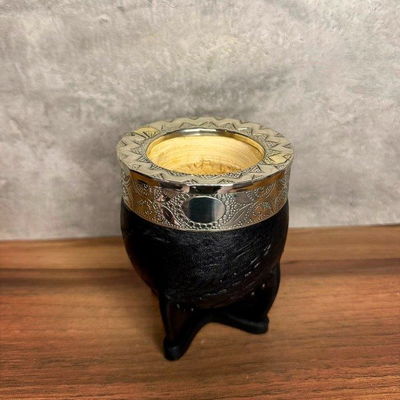 Mate Imperial PREMIUM, Virola Alpaca, Apliques, Cuero Labrado - Modelo 20
