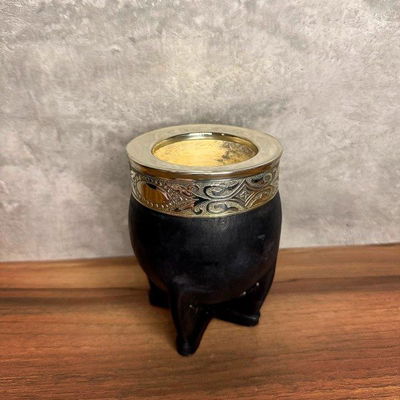 Mate Imperial PREMIUM, Virola Alpaca, Cuero LISO - Modelo 9