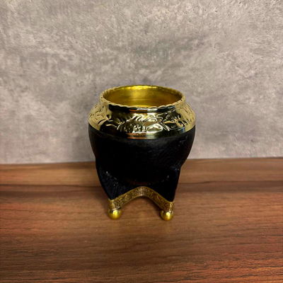 Mate Torpedo PREMIUM, Virola Bronce, Cuero Liso, Base Bronce - Modelo 3