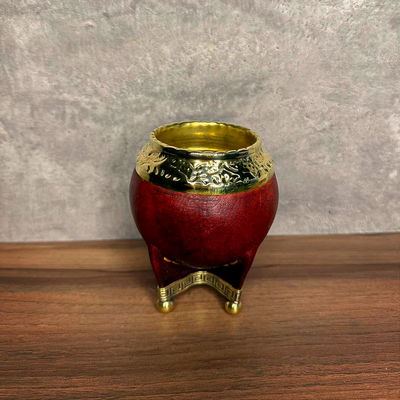 Mate Torpedo PREMIUM, Virola Bronce, Cuero Liso, Base Bronce - Modelo 1