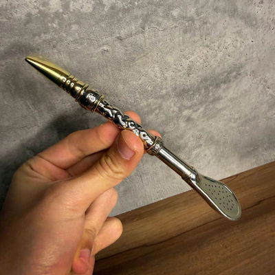 Bombillón PREMIUM Alpaca Maciza Artesanal - Modelo 1