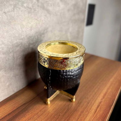 Mate Imperial EXCLUSIVO, Virola Bronce, Cuero CROCCO, Base en Bronce - Modelo 4