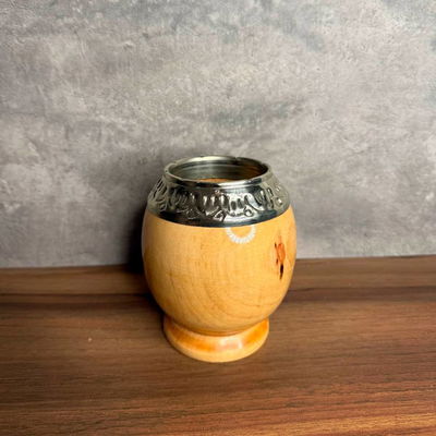 Mate Torpedo ALGARROBO, Virola Alpaca. Modelo 1