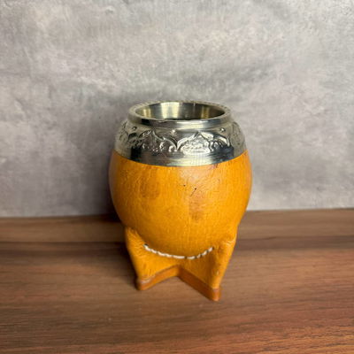 Mate Torpedo JOYERO, Virola Alpaca, Cuero LISO. - Modelo 1