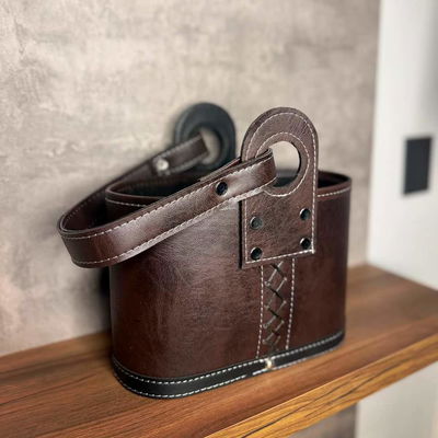 Canasta Matera OVAL 100% CUERO - Modelo 1