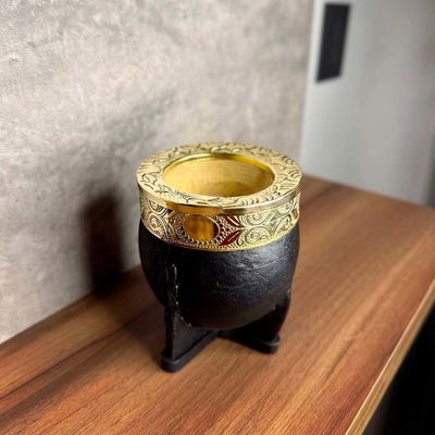 Mate Imperial PREMIUM, Virola Bronce, Cuero LISO - Modelo 4