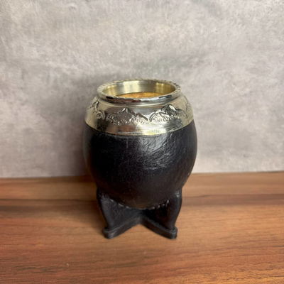 Mate Torpedo JOYERO, Virola Alpaca, Cuero LISO. - Modelo 4