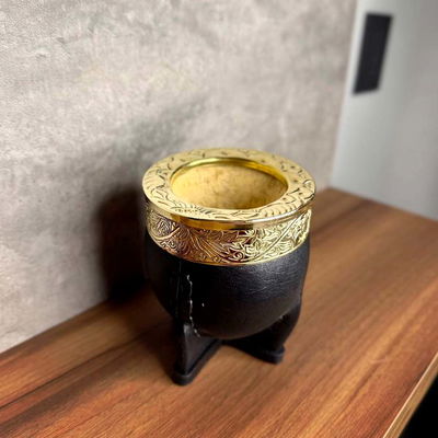 Mate Imperial PREMIUM, Virola Bronce, Cuero LISO - Modelo 5