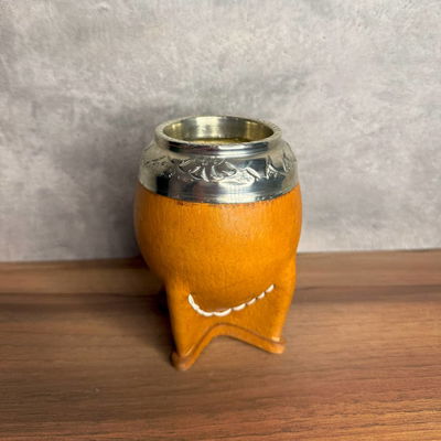 Mate Torpedo JOYERO, Virola Alpaca, Cuero LISO. - Modelo 3